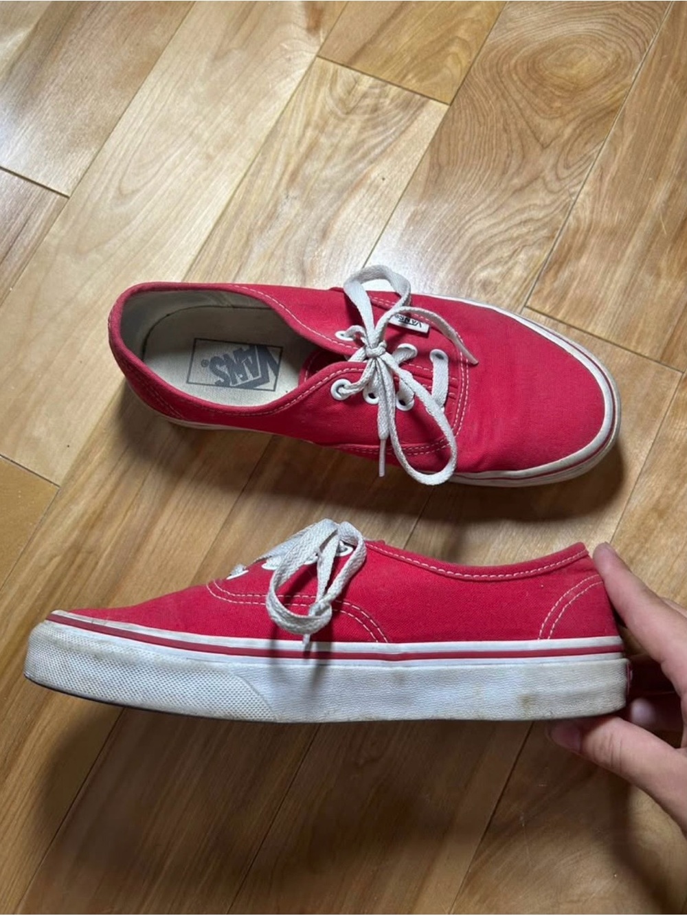 Vans Classic Canvas Low-Top Sneakers - Red with White Trim